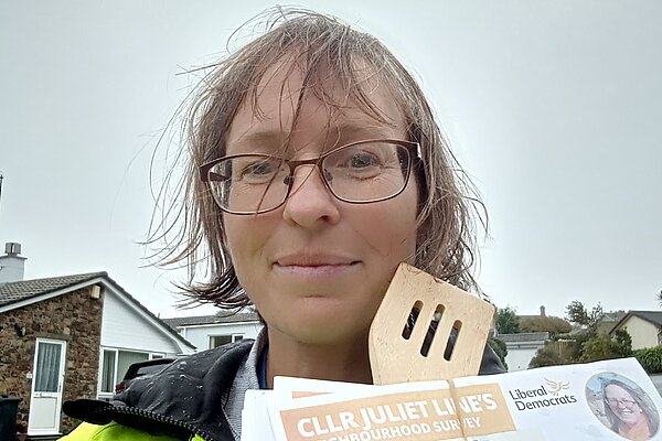 Cllr Juliet Line doing her Heamoor Survey